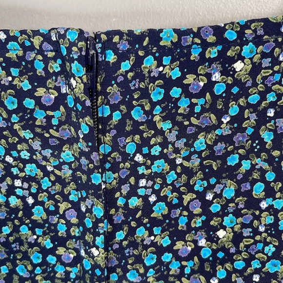 Y2K Vintage 90s Ditsy Floral Spaghetti Strap Slip Dress Blue Tie Empire Waist 9 - Picture 6 of 12